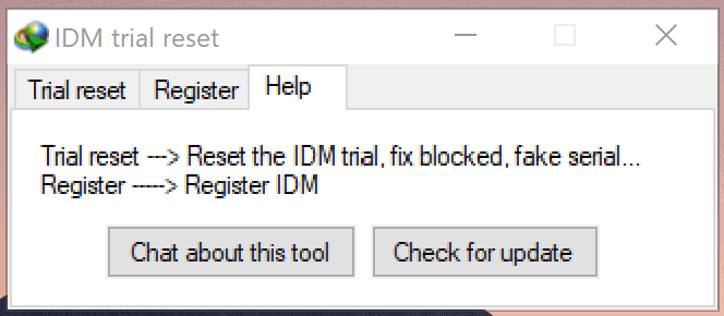 Idm Trial reset interface